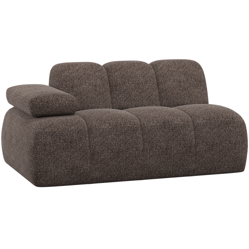WOOOD-collectie Mojo 1,5-Zits Element Arm Links Wollig Bruin