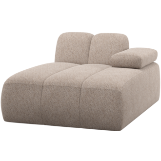 WOOOD MOJO CHAISE LONGUE ELEMENT RECHTS WOLLIG DONKERZAND
