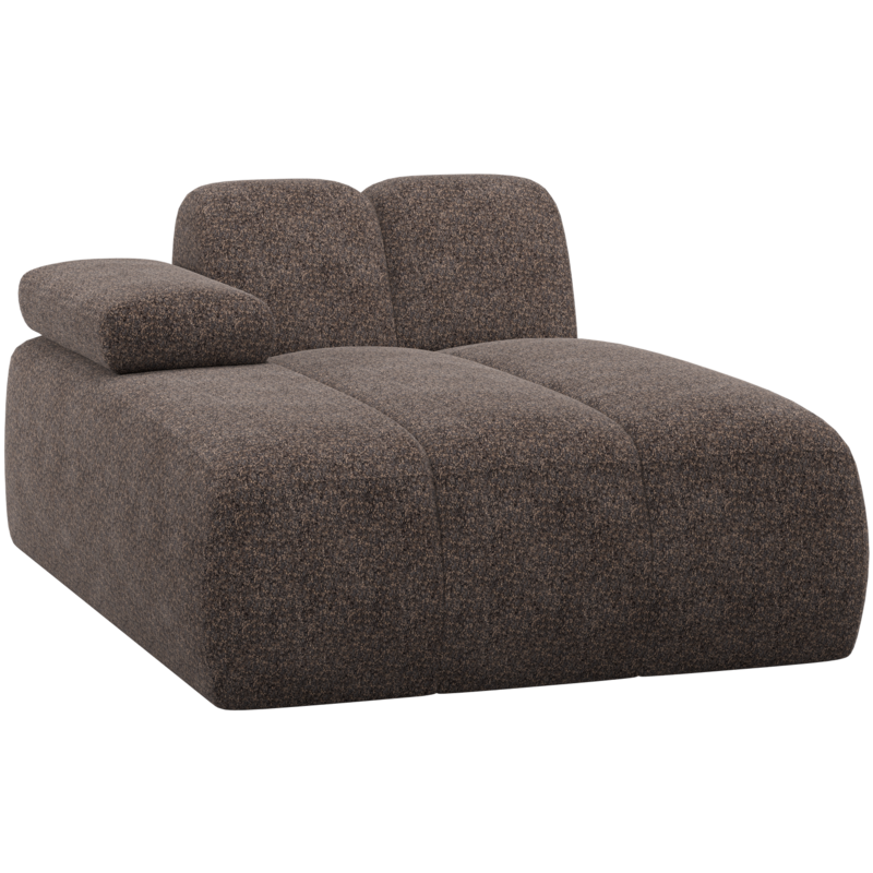 WOOOD-collectie Mojo Chaise Longue Element Links Wollig Bruin