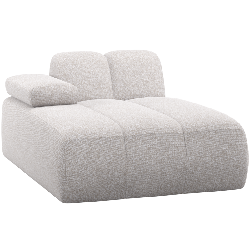 WOOOD-collectie Mojo Chaise Longue Element Links Boucle Ecru Melange