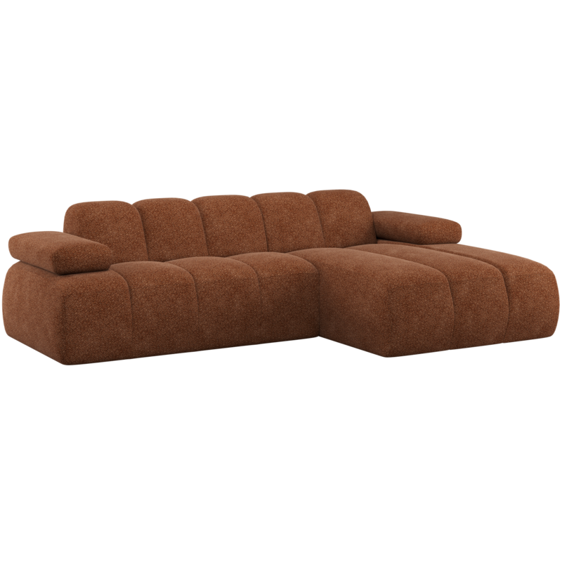 WOOOD-collectie Mojo Chaise Longue Bank Rechts Wollig Roestbruin