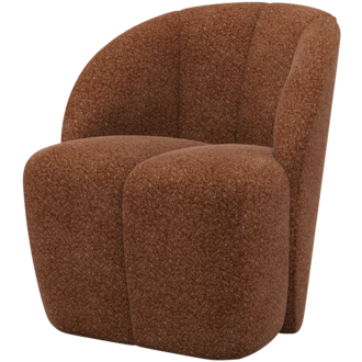 WOOOD MOJO DRAAIFAUTEUIL WOLLIG ROESTBRUIN