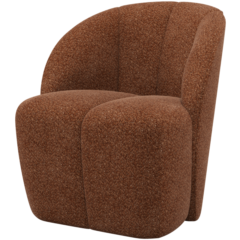 WOOOD MOJO DRAAIFAUTEUIL WOLLIG ROESTBRUIN