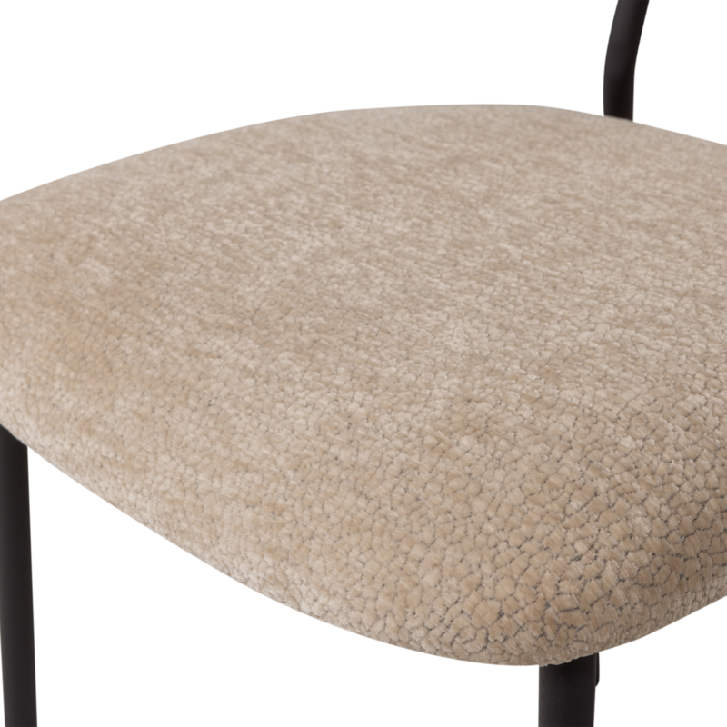 WOOOD-collectie Kjeld Eetkamerstoel Chenille Structuur Naturel