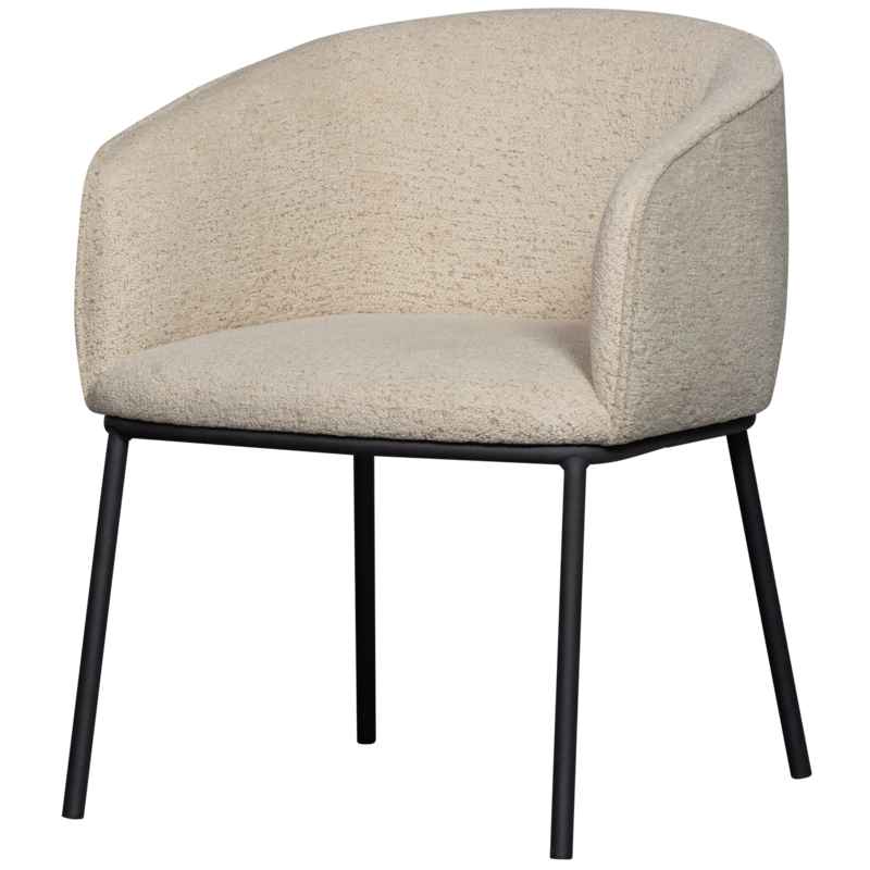 WOOOD-collectie Leon Eetkamerstoel Boucle Naturel Melange