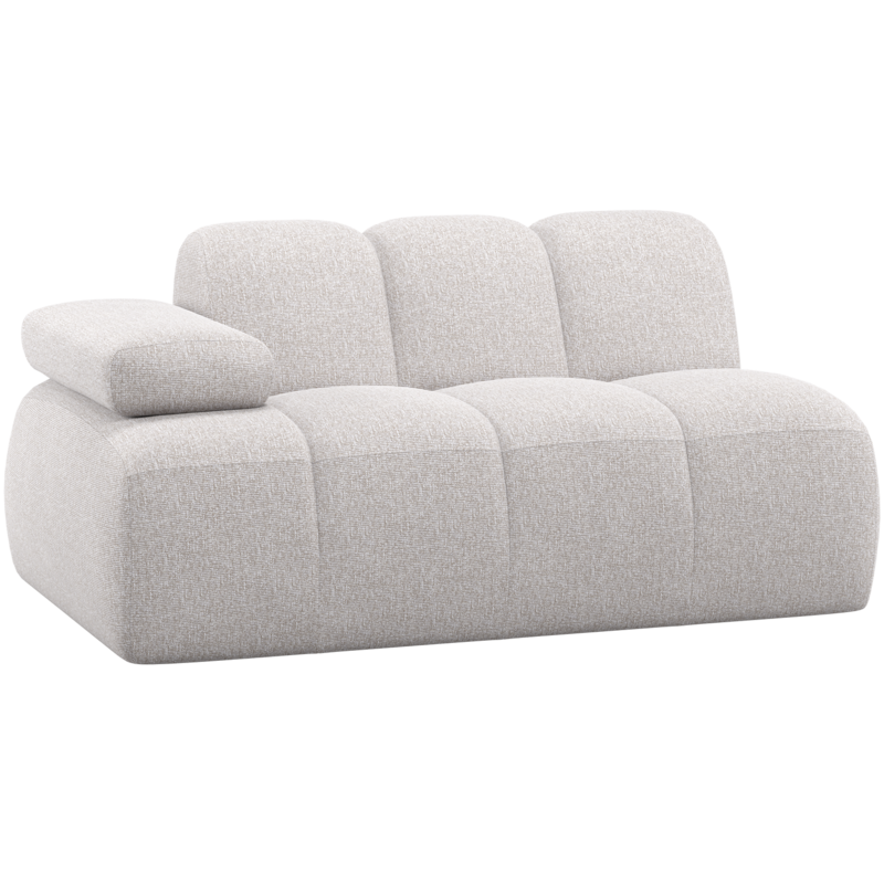 WOOOD-collectie Mojo 1,5-Zits Element Arm Links Boucle Ecru Melange