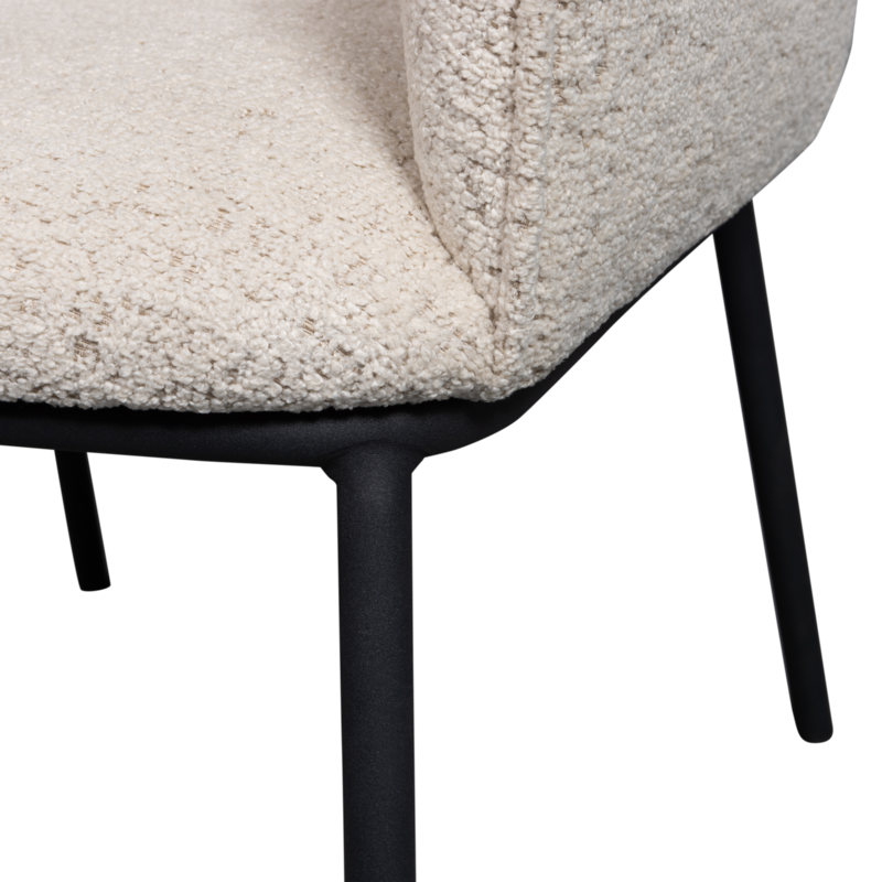 WOOOD-collectie Leon Eetkamerstoel Boucle Naturel Melange
