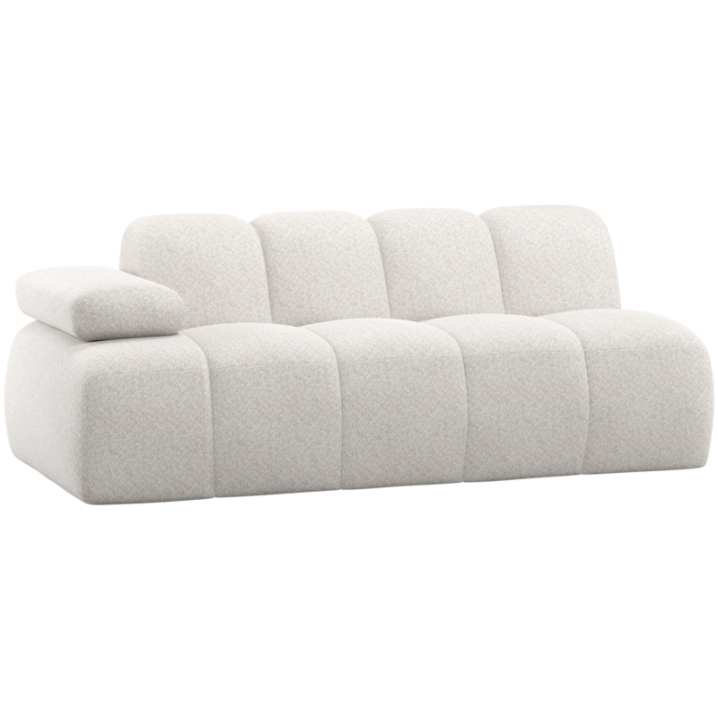 WOOOD-collectie Mojo 2-Zits Element Arm Links Wollig Ecru