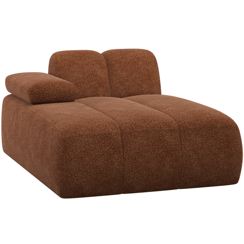 WOOOD-collectie Mojo Chaise Longue Element Links Wollig Roestbruin