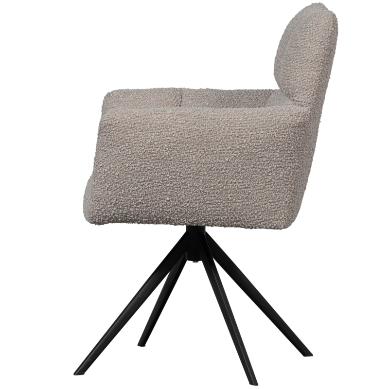 WOOOD-collectie Vinny Draaistoel Met Armleuning Boucle Zand