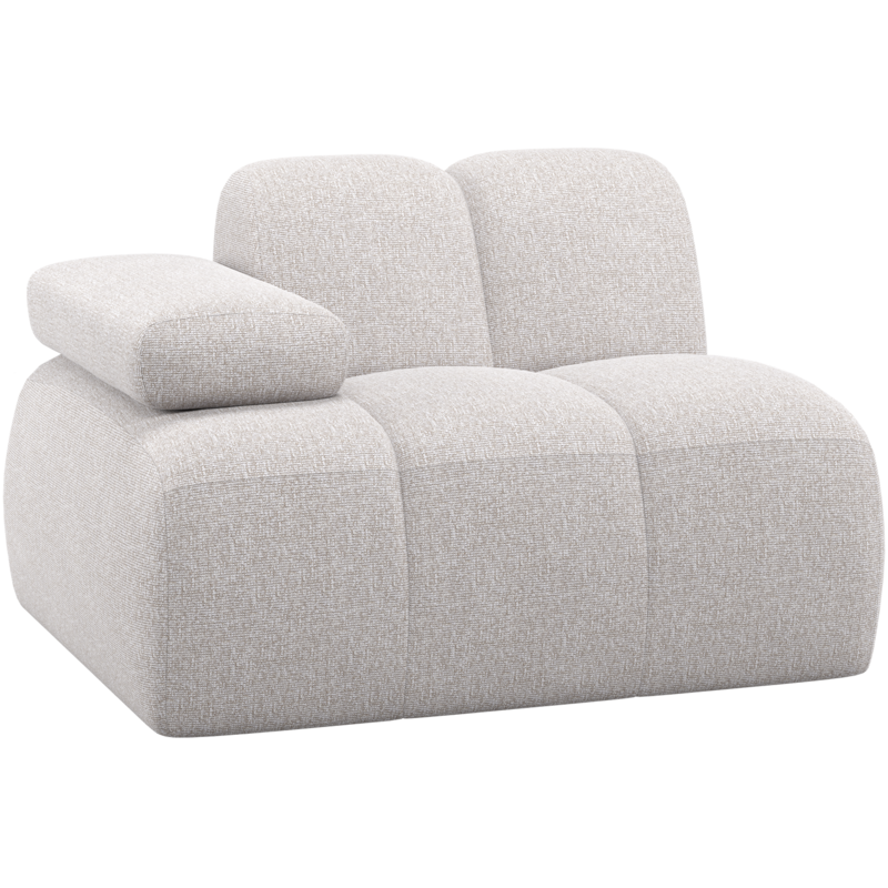 WOOOD-collectie Mojo 1-Zits Element Arm Links Boucle Ecru Melange