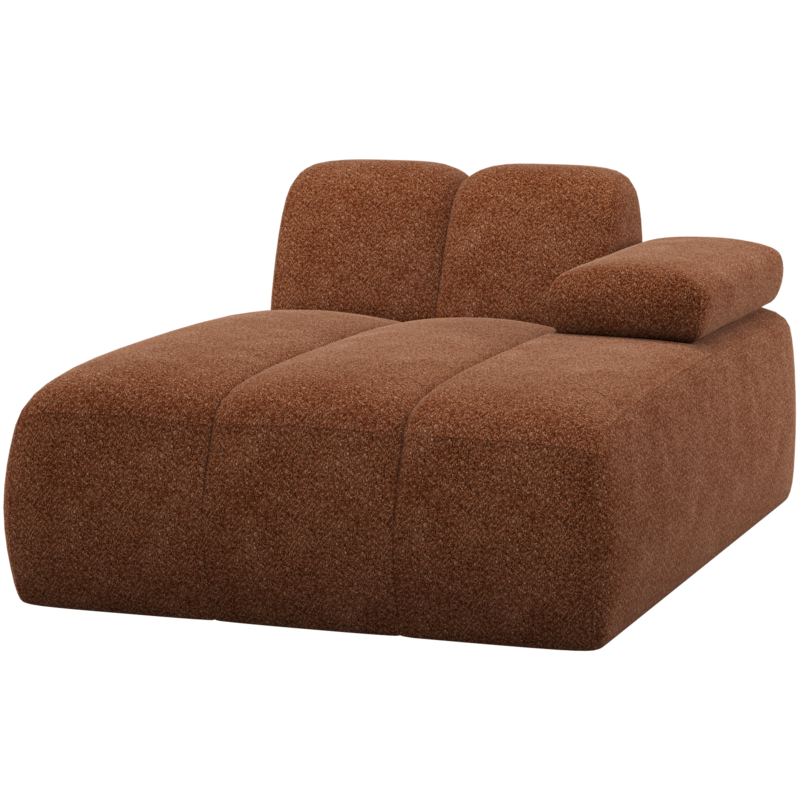 WOOOD-collectie Mojo Chaise Longue Element Rechts Wollig Roestbruin