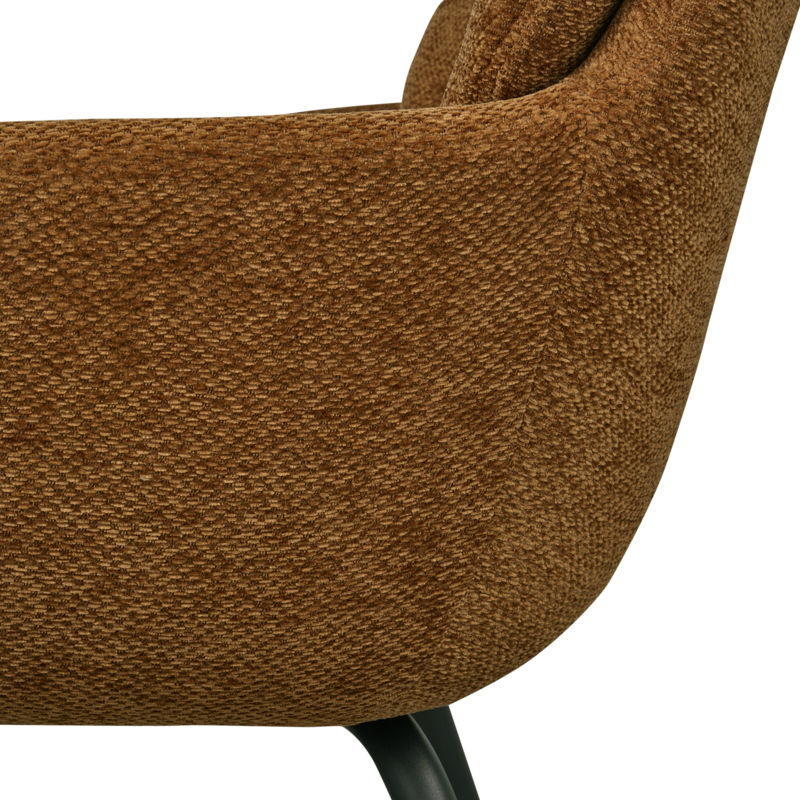 WOOOD-collectie Runa Eetkamerstoel Chenille Karamel Bruin/Geel