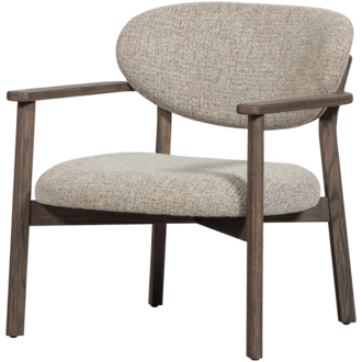 WOOOD UDAR FAUTEUIL NATUREL MET HOUTEN FRAME DONKERBRUIN