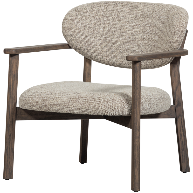 WOOOD UDAR FAUTEUIL NATUREL MET HOUTEN FRAME DONKERBRUIN
