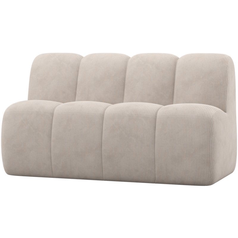 WOOOD-collectie Mojo Eetbankje 164 Cm Met Rugleuning Ribstof Ecru