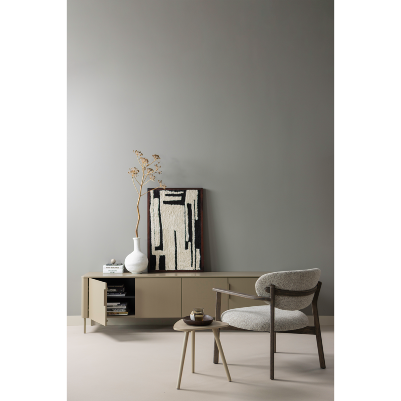 WOOOD-collectie Udar Fauteuil Naturel Met Houten Frame Donkerbruin