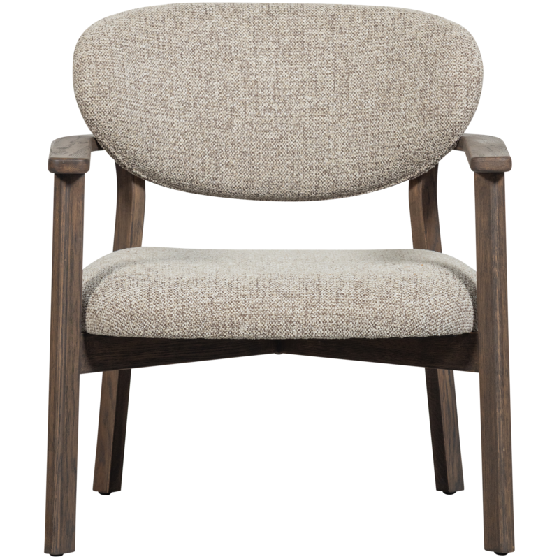 WOOOD UDAR FAUTEUIL NATUREL MET HOUTEN FRAME DONKERBRUIN