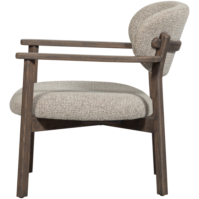 WOOOD-collectie Udar Fauteuil Naturel Met Houten Frame Donkerbruin