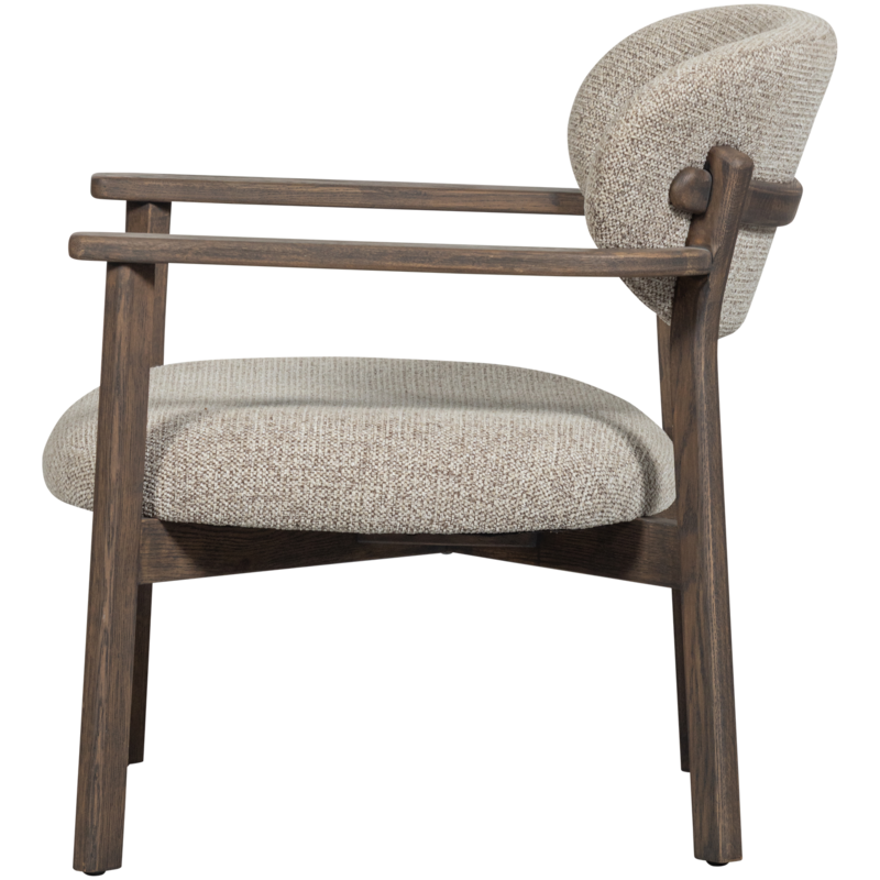 WOOOD UDAR FAUTEUIL NATUREL MET HOUTEN FRAME DONKERBRUIN