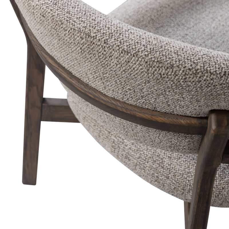 WOOOD UDAR FAUTEUIL NATUREL MET HOUTEN FRAME DONKERBRUIN