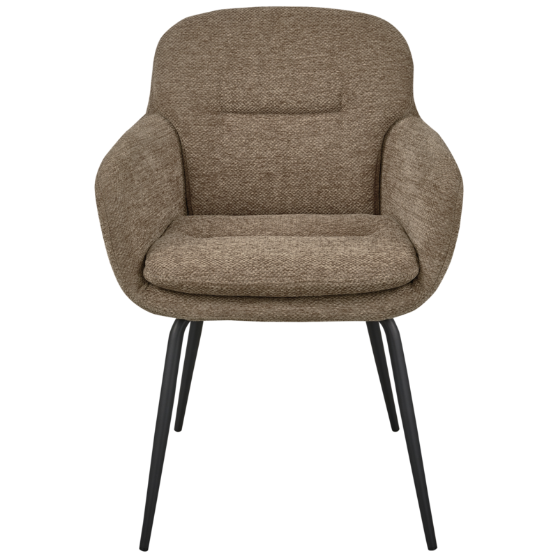 WOOOD-collectie Runa Eetkamerstoel Chenille Donker Zand