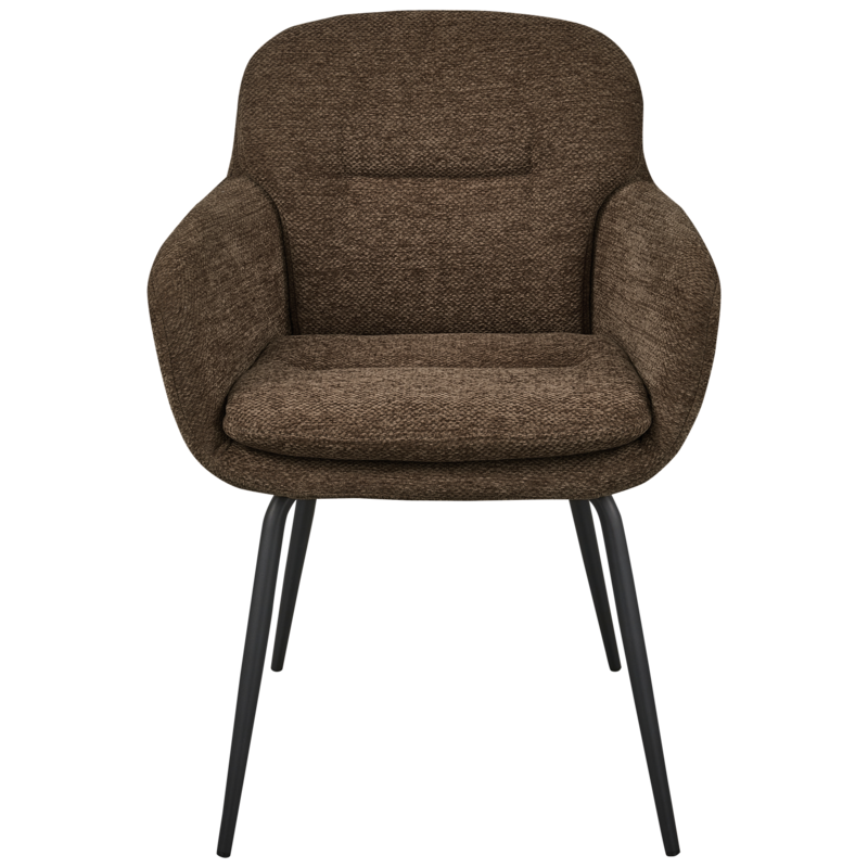 WOOOD-collectie Runa Eetkamerstoel Chenille Warm Bruin