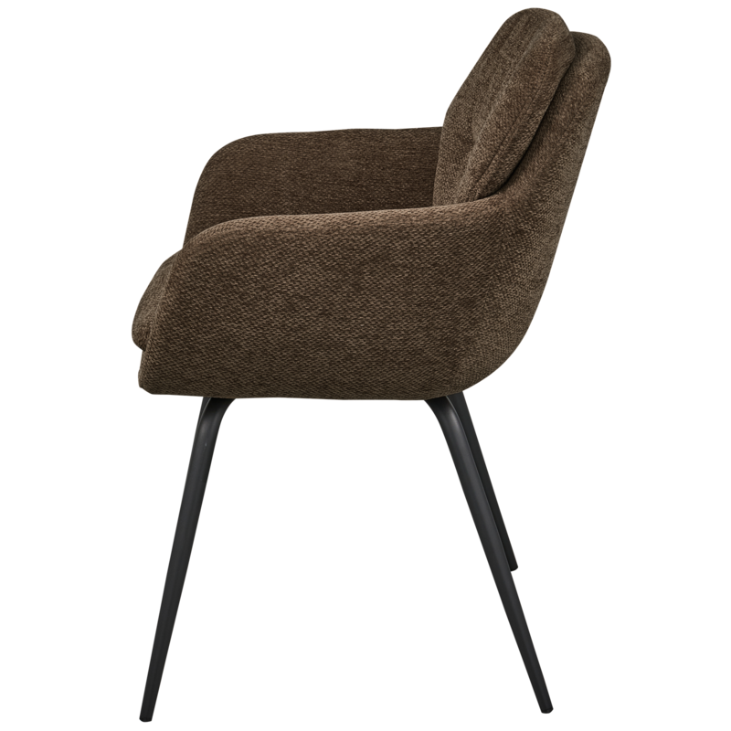 WOOOD RUNA EETKAMERSTOEL CHENILLE WARM BRUIN