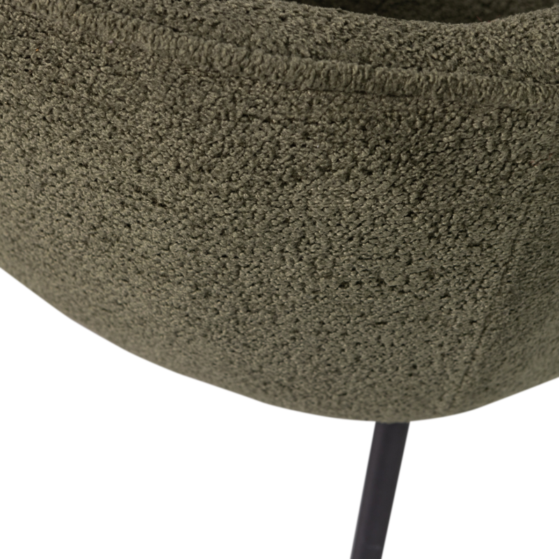 WOOOD-collectie Leon Eetkamerstoel Boucle Bosgroen