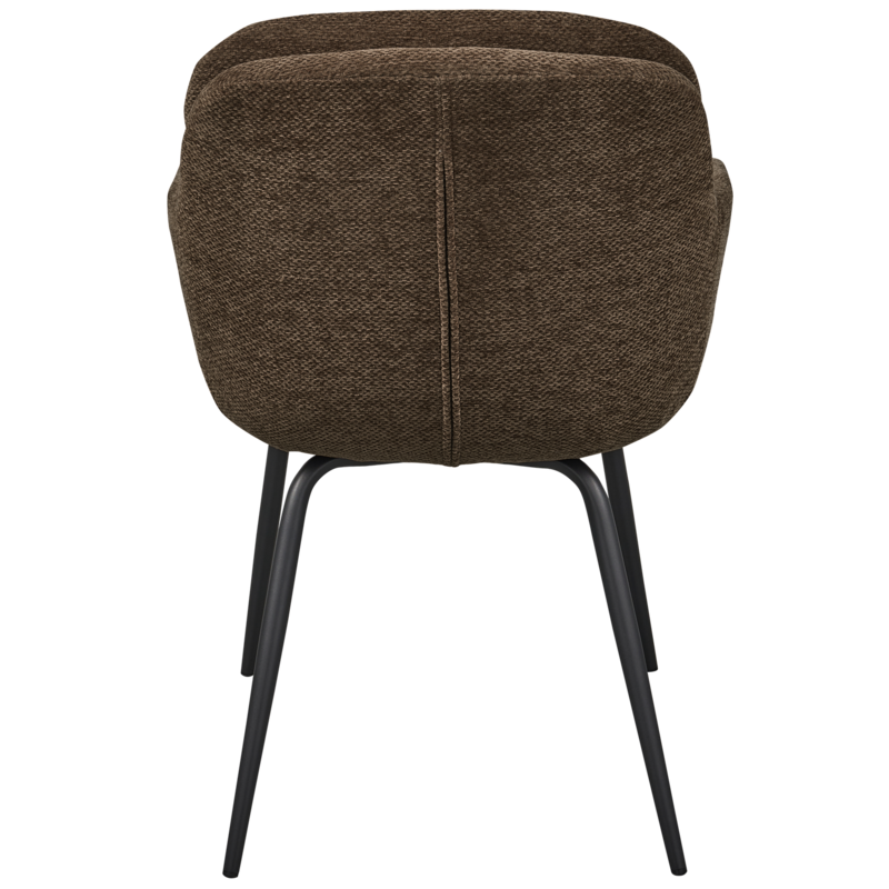 WOOOD-collectie Runa Eetkamerstoel Chenille Warm Bruin