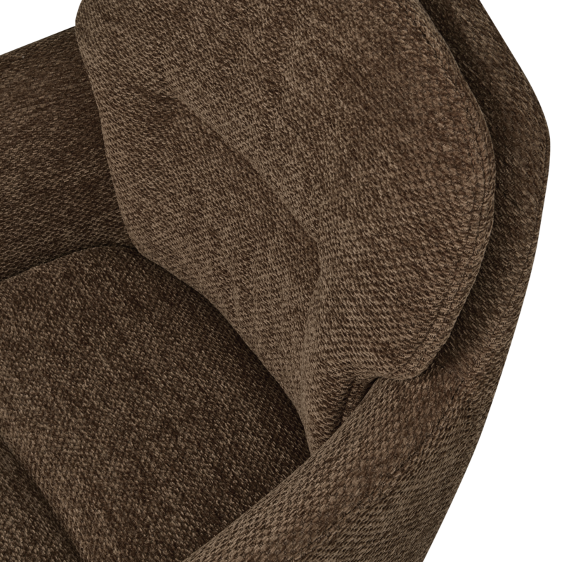 WOOOD-collectie Runa Eetkamerstoel Chenille Warm Bruin