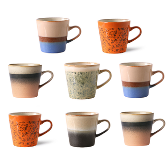 HKLIVING 70s servies americano moks unieke mix  (set van 8)