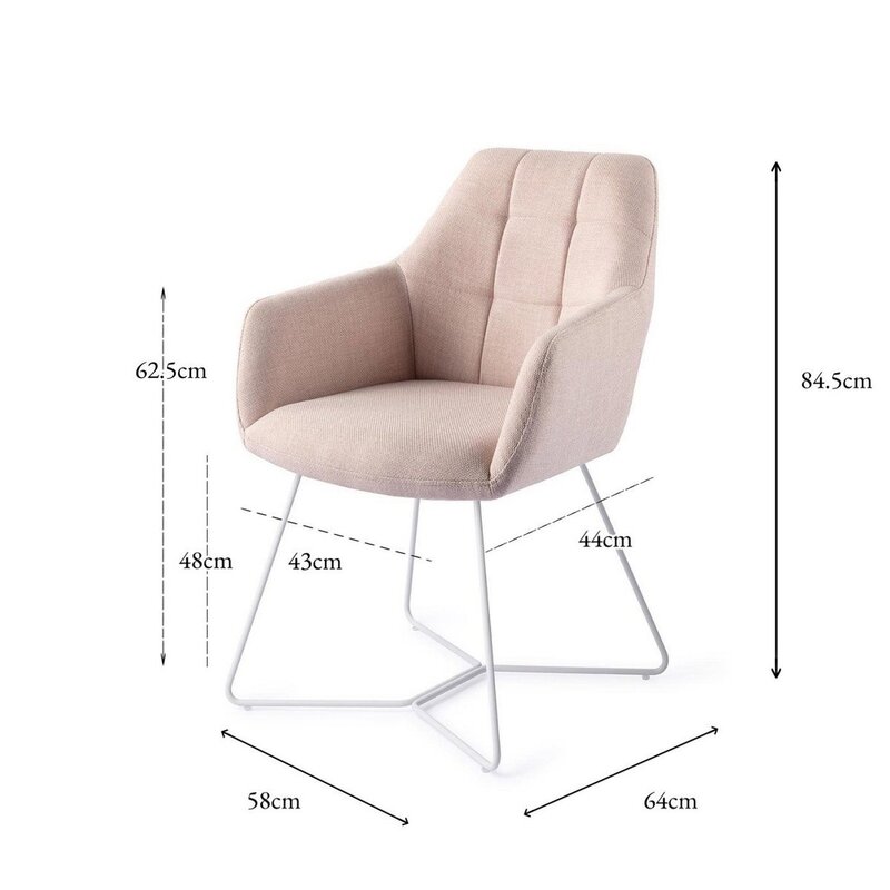 Jesper Home Noto Petal Pink Eetkamerstoel - Beehive White