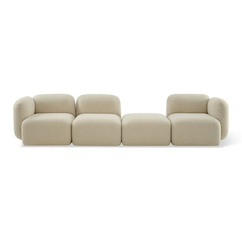 Jesper Home-collectie Yoshimi Cloudy Cream Bank - corner L + middle + Ottoman + corner R