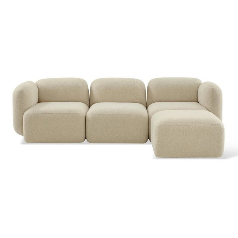 Jesper Home-collectie Yoshimi Cloudy Cream Bank - corner L + middle + corner R + Ottoman