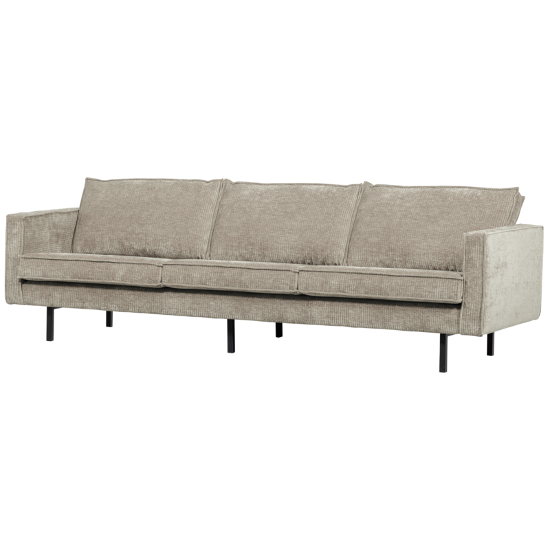 WOOOD-collectie Rodeo 3-Zits Bank Ribstof Donkerzand