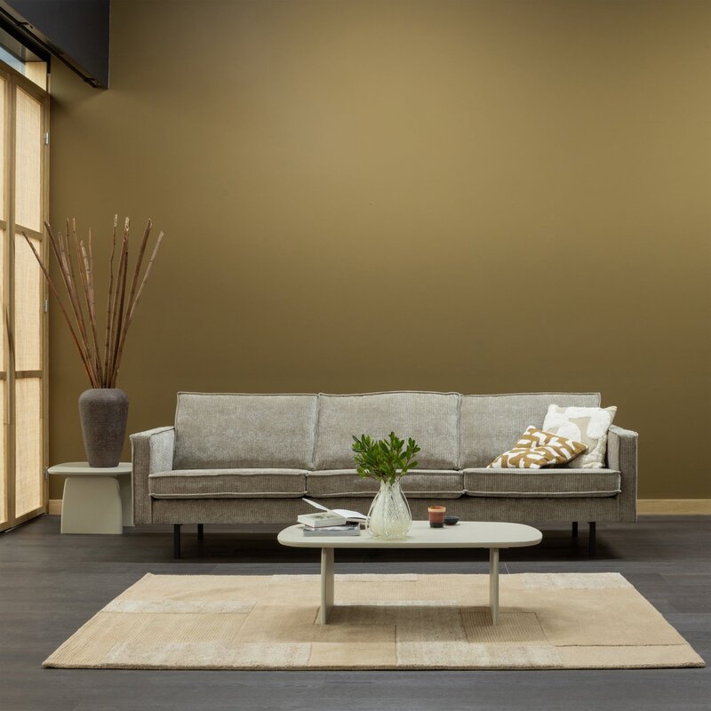 WOOOD-collectie Rodeo 3-Zits Bank Ribstof Donkerzand