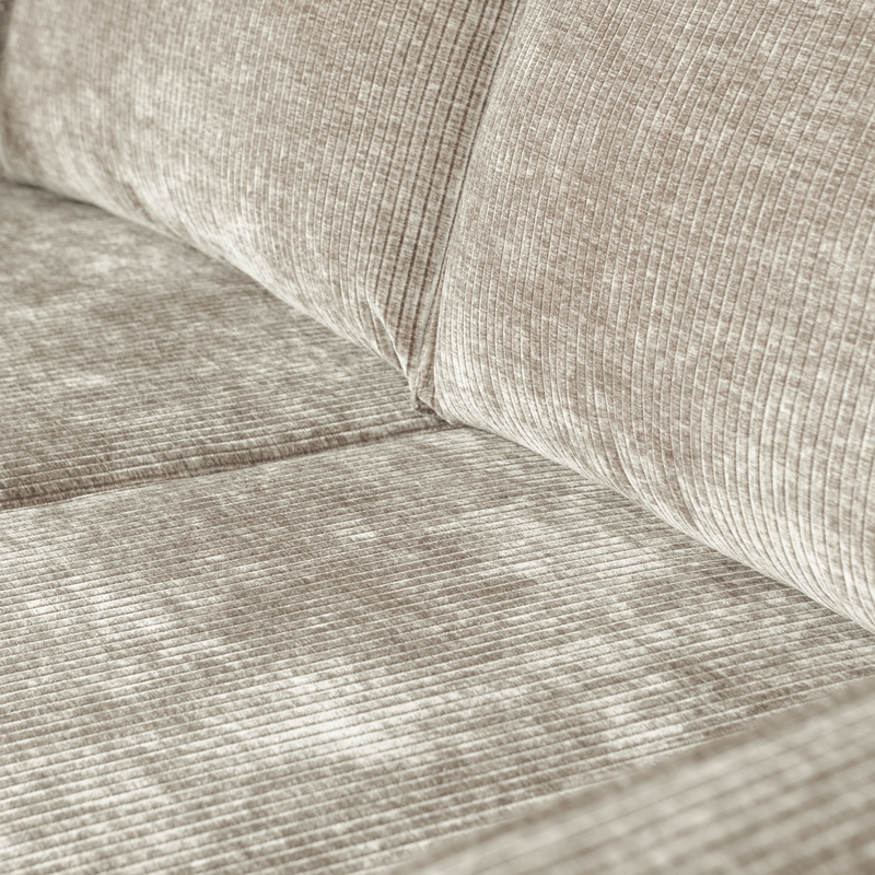 WOOOD-collectie Rodeo 3-Zits Bank Ribstof Donkerzand