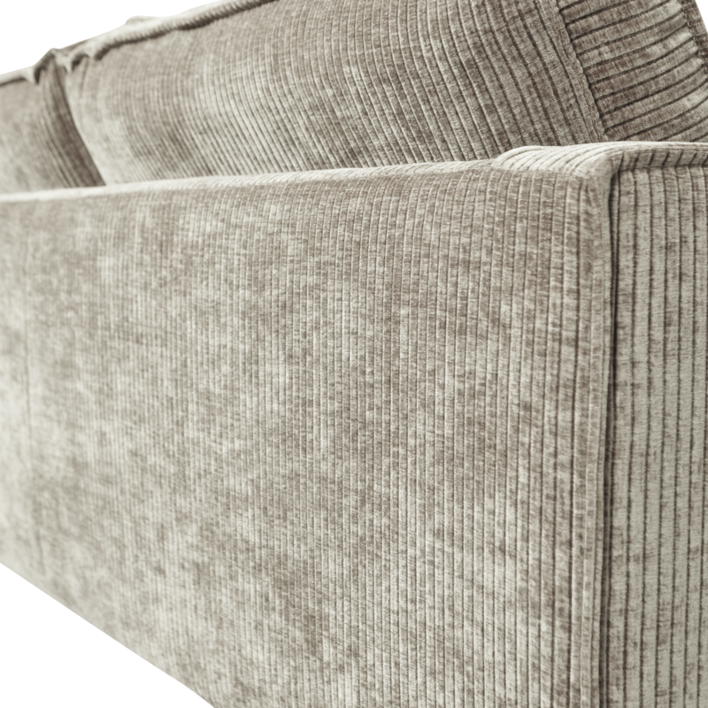 WOOOD-collectie Rodeo 3-Zits Bank Ribstof Donkerzand