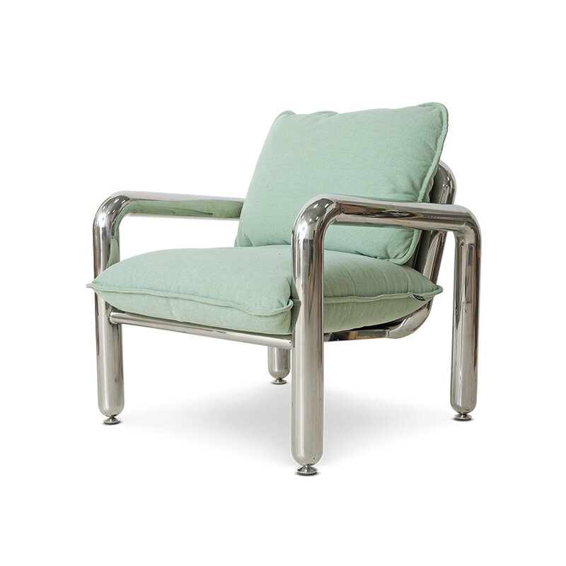 HKLIVING-collectie Chromen fauteuil, canvas, mint