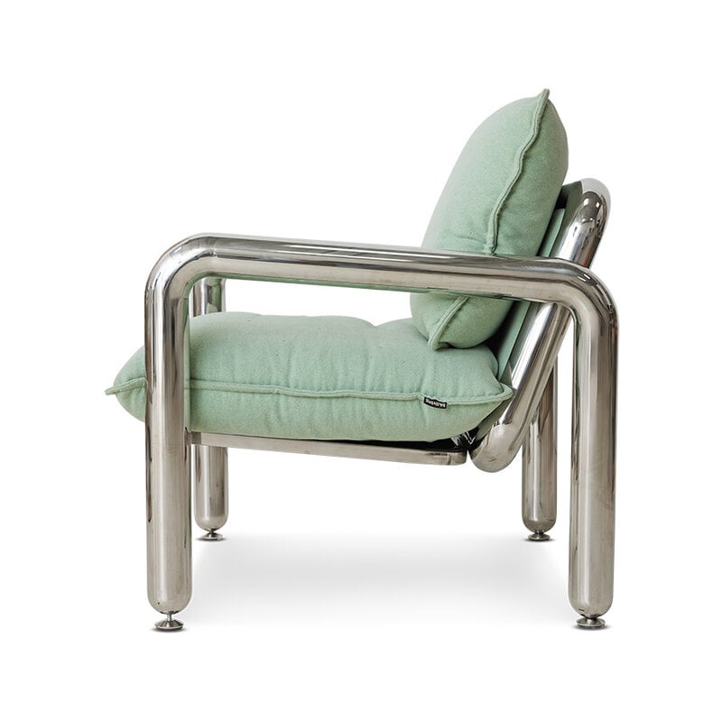HKLIVING-collectie Chromen fauteuil, canvas, mint