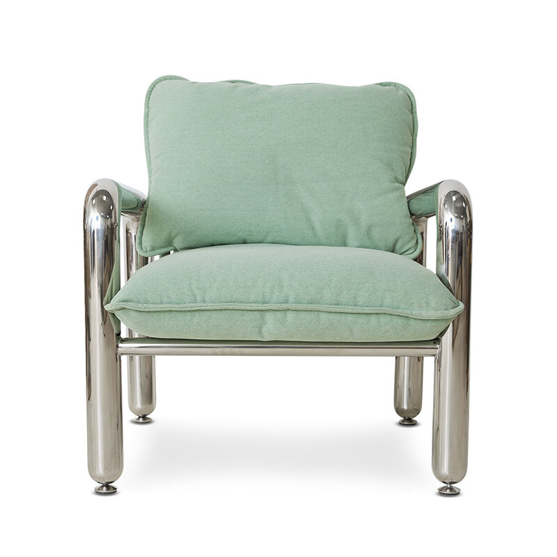 HKLIVING-collectie Chromen fauteuil, canvas, mint