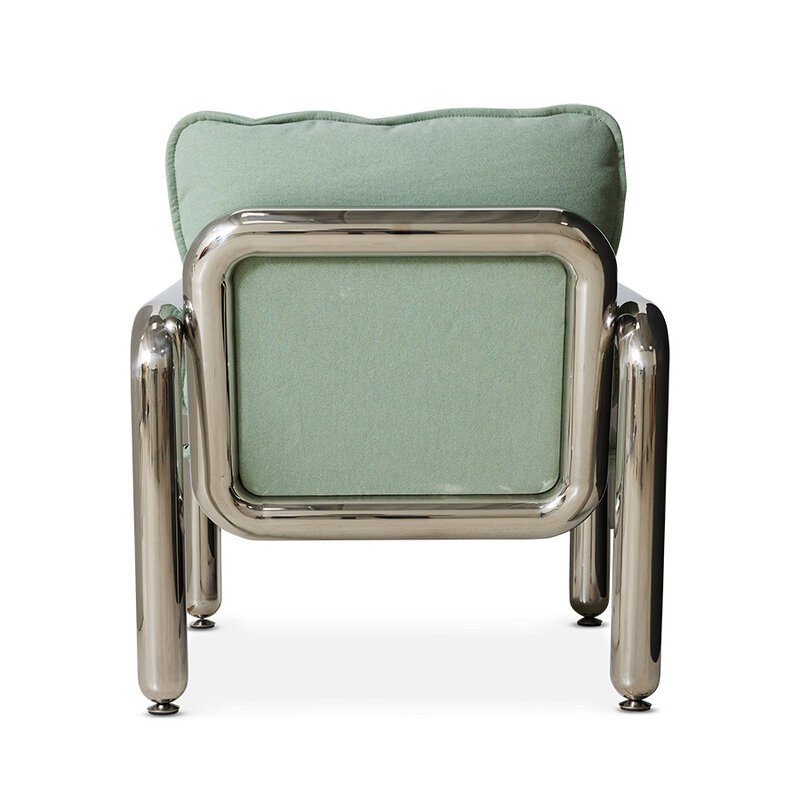 HKLIVING-collectie Chromen fauteuil, canvas, mint