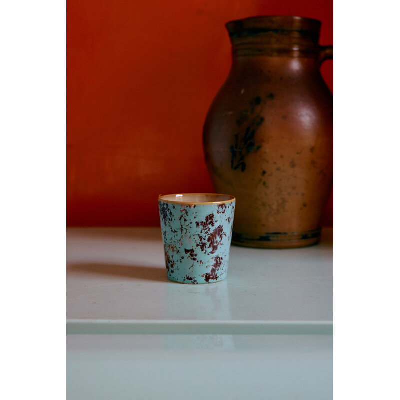 HKLIVING-collectie 70s servies: koffiemokken surrealistisch (set van 6)