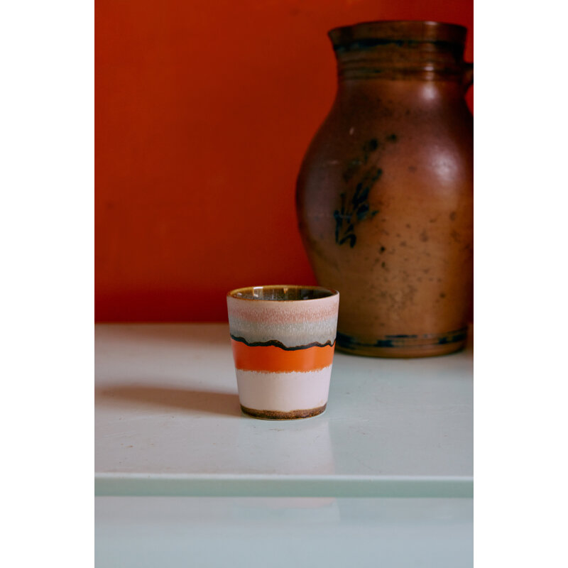 HKLIVING-collectie 70s servies: koffiemokken surrealistisch (set van 6)