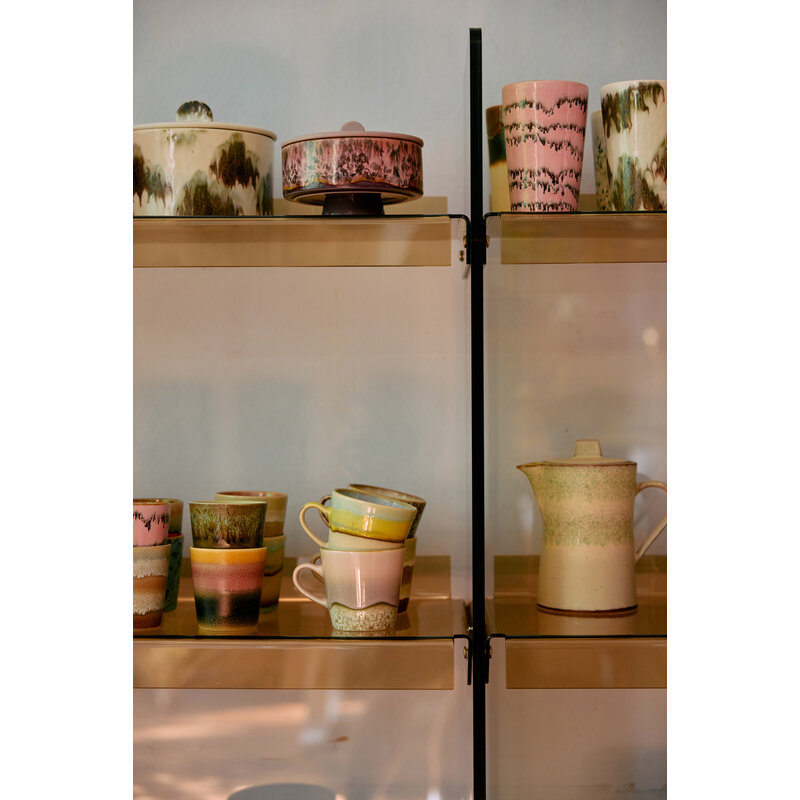 HKLIVING-collectie 70s ceramics: americano mugs, rococo (set of 4)