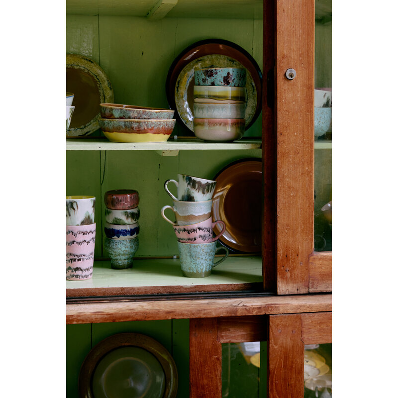 HKLIVING-collectie 70s servies: dada cappuccino mokken (set van 4)