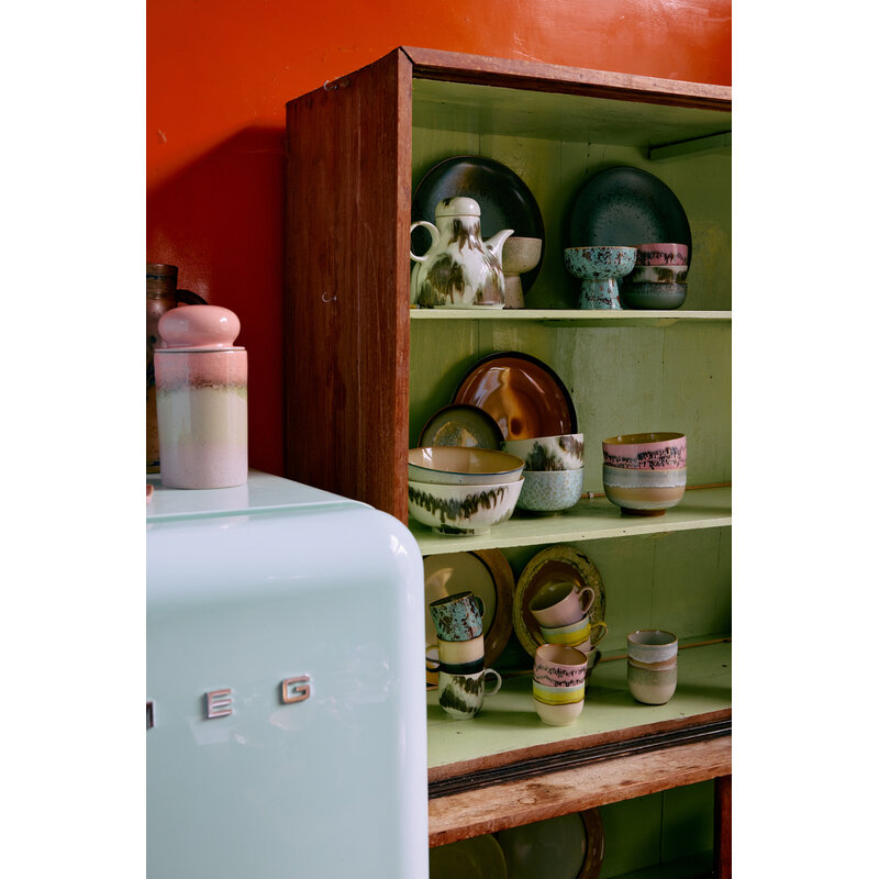 HKLIVING-collectie 70s servies: abstract café mokken (set van 4)