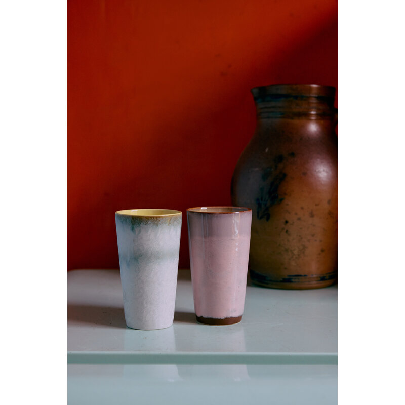 HKLIVING-collectie 70s ceramics: latte mugs, fresco (set of 2)
