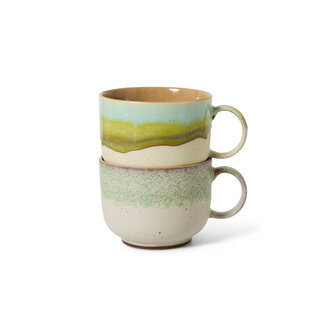 HKLIVING 70s servies: neo theekopjes (set van 2)